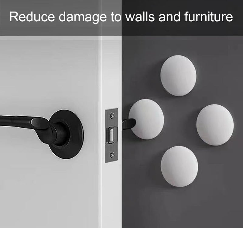 Muzioiernsu Door Stoppers (6 Pcs) Door Stops Wall Protector. 3.15" Large Size White Silicone Door Bumpers with Strong Thickened Adhesive of Rubber Knob, Round Wall Shield Cushion Door Knob Wall Protector Quiet - Image 3